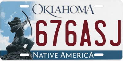 OK license plate 676ASJ