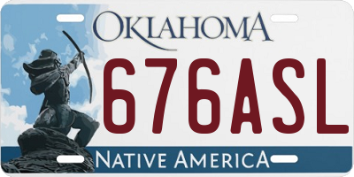 OK license plate 676ASL