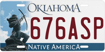 OK license plate 676ASP