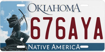 OK license plate 676AYA