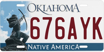 OK license plate 676AYK