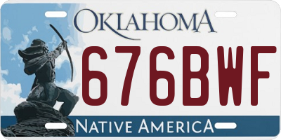 OK license plate 676BWF