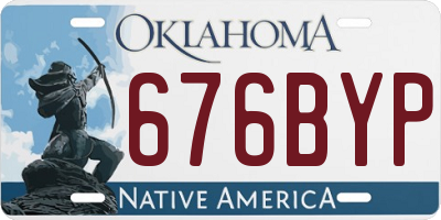 OK license plate 676BYP