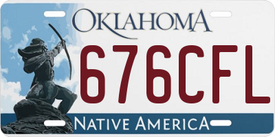 OK license plate 676CFL