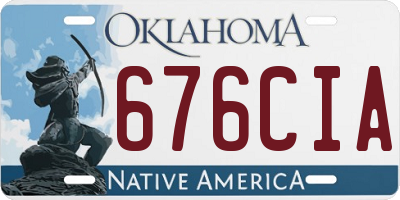 OK license plate 676CIA