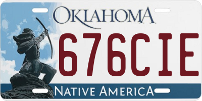 OK license plate 676CIE
