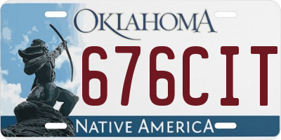 OK license plate 676CIT