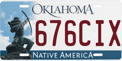 OK license plate 676CIX