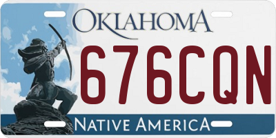 OK license plate 676CQN