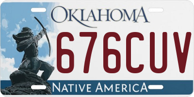 OK license plate 676CUV