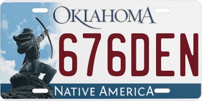 OK license plate 676DEN