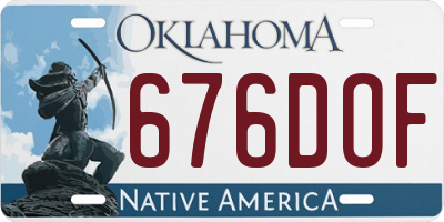 OK license plate 676DOF