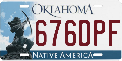 OK license plate 676DPF