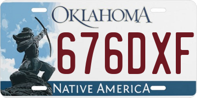 OK license plate 676DXF