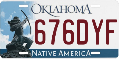 OK license plate 676DYF