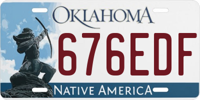 OK license plate 676EDF