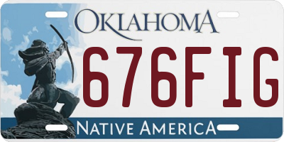 OK license plate 676FIG