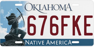 OK license plate 676FKE