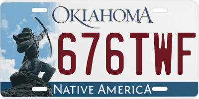 OK license plate 676TWF