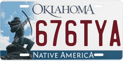 OK license plate 676TYA