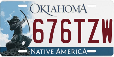 OK license plate 676TZW