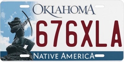 OK license plate 676XLA