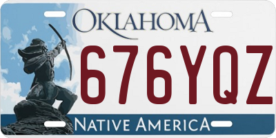 OK license plate 676YQZ
