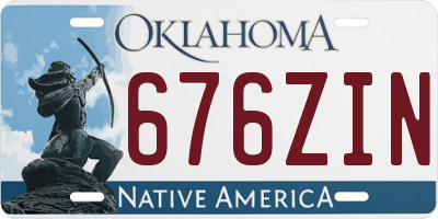 OK license plate 676ZIN