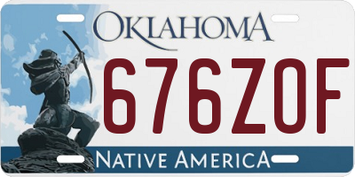 OK license plate 676ZOF