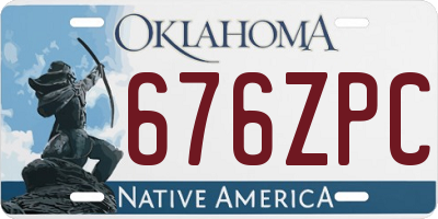 OK license plate 676ZPC
