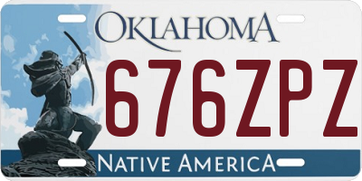 OK license plate 676ZPZ