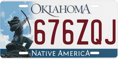OK license plate 676ZQJ