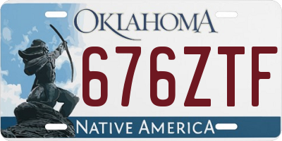 OK license plate 676ZTF
