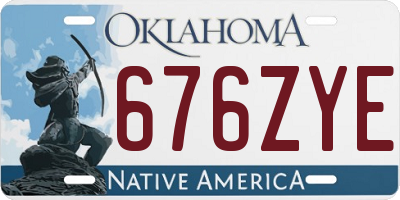 OK license plate 676ZYE