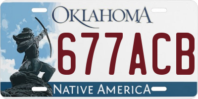 OK license plate 677ACB