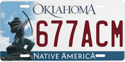 OK license plate 677ACM