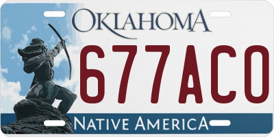 OK license plate 677ACO