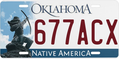 OK license plate 677ACX