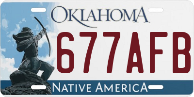 OK license plate 677AFB
