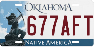 OK license plate 677AFT