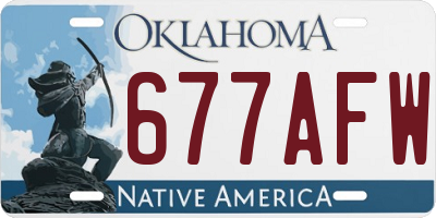 OK license plate 677AFW