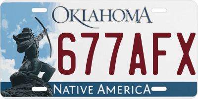 OK license plate 677AFX
