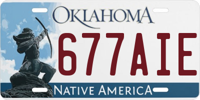 OK license plate 677AIE