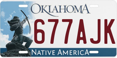 OK license plate 677AJK