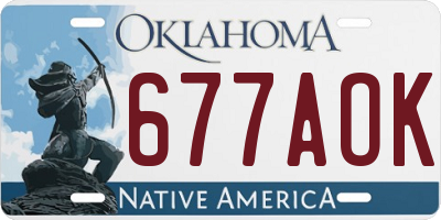 OK license plate 677AOK
