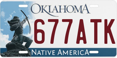 OK license plate 677ATK