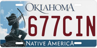 OK license plate 677CIN