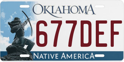 OK license plate 677DEF