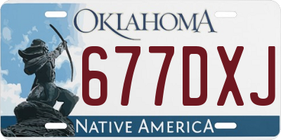 OK license plate 677DXJ