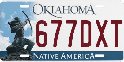 OK license plate 677DXT